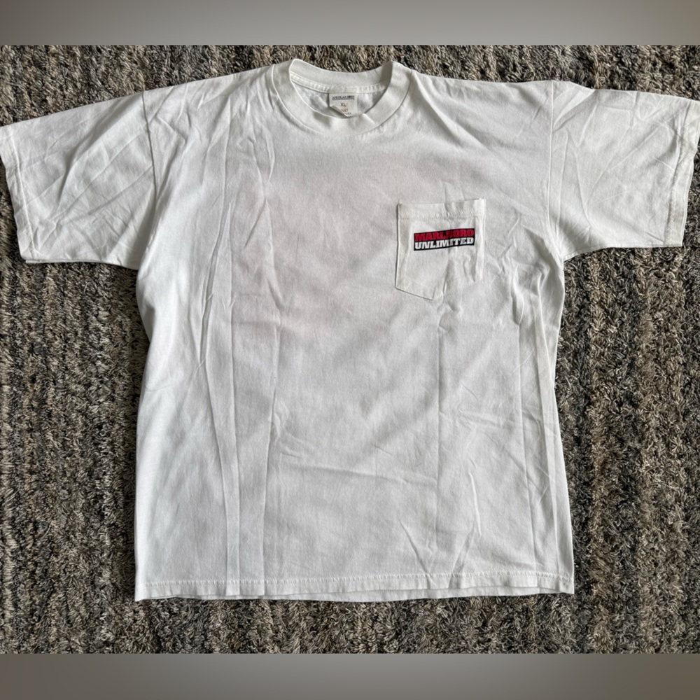 Vtg 90s Marlboro Unlimited Shirt Railroad Map Rand McNally Tee XL Single 23x28